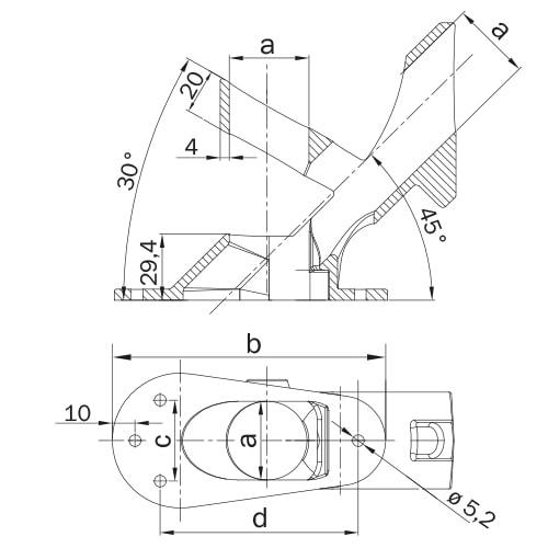 Buiskoppeling Vlaggenstok variabel-C / 33,7 mm